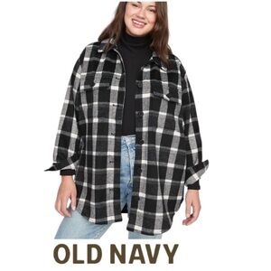 2X Old Navy Soft Brushed Plaid Shacket, NWT